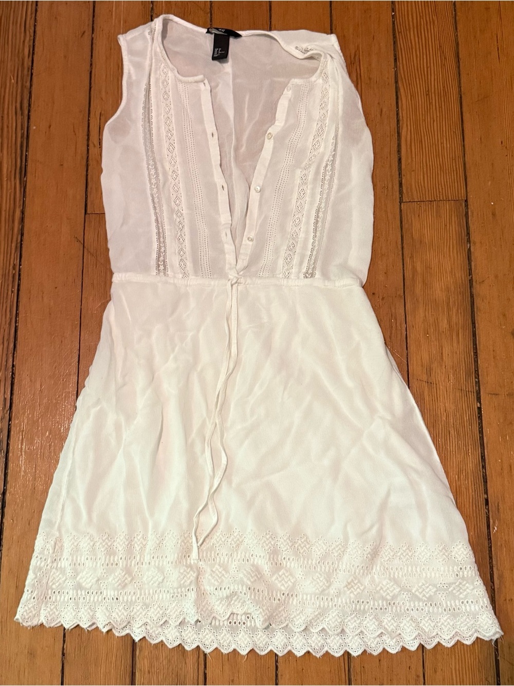 Women's White Lace-Trim Dress